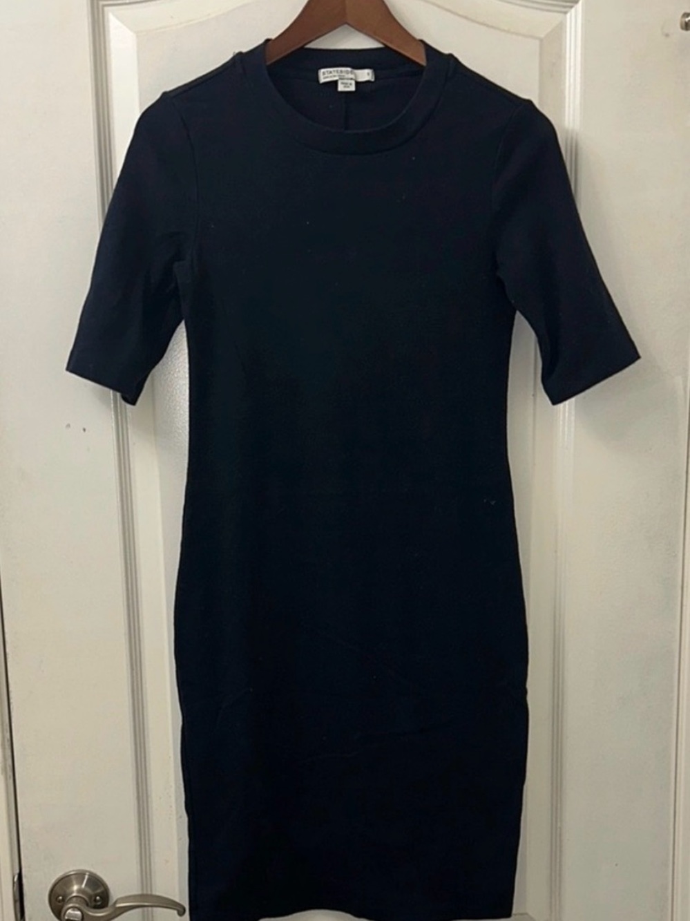 Stateside Navy Crewneck Midi Sheath Dress
